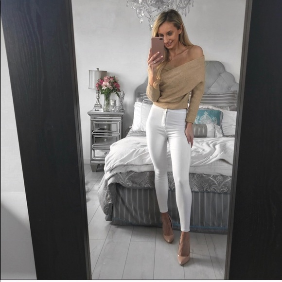 American Apparel High Waist Skinny Jeans in White - Picture 2 of 7